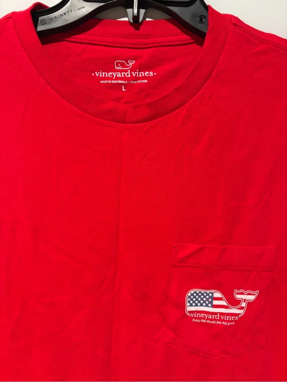 Vineyard Vines Bright Red Short-Sleeve Pocket Tee